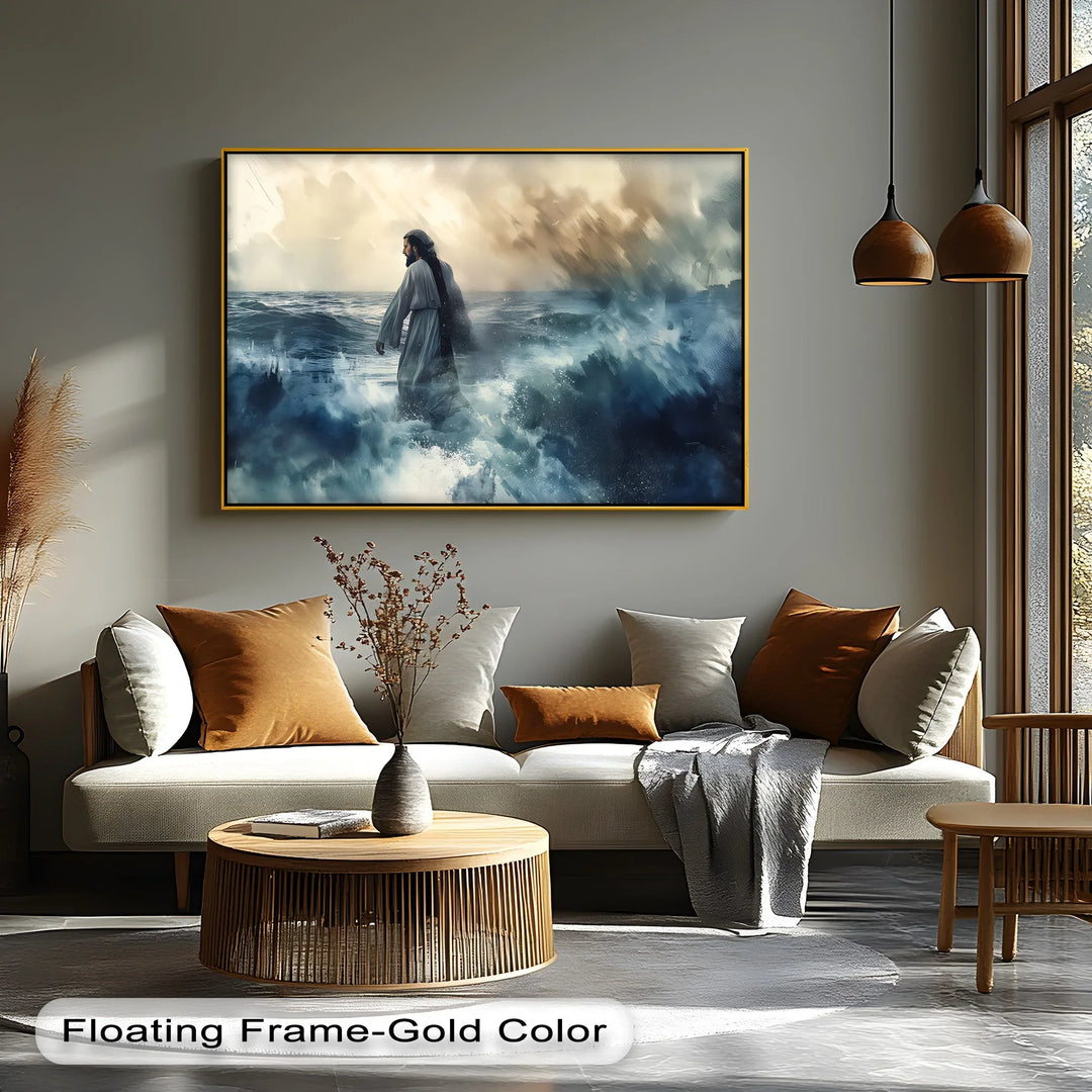 Walking on Water – Jesus on the Sea Canvas Print