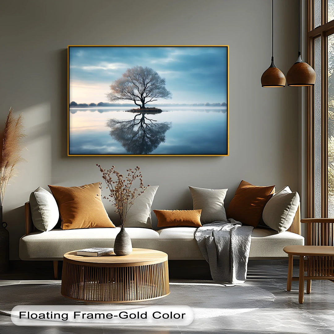 Minimalist Tree and Water - Landscape Canvas Print