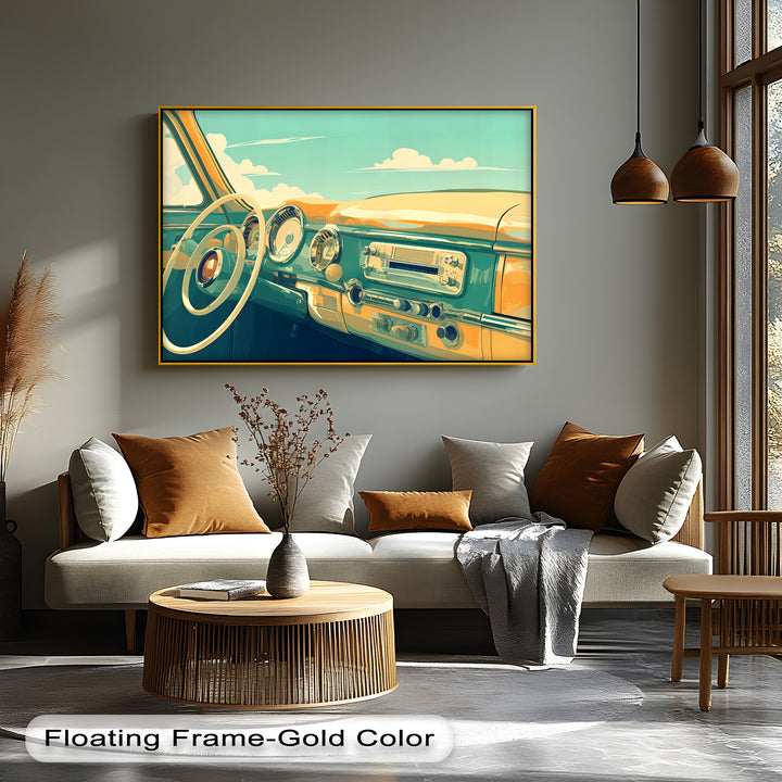 Cruise Control – Retro Car Dashboard Canvas Print