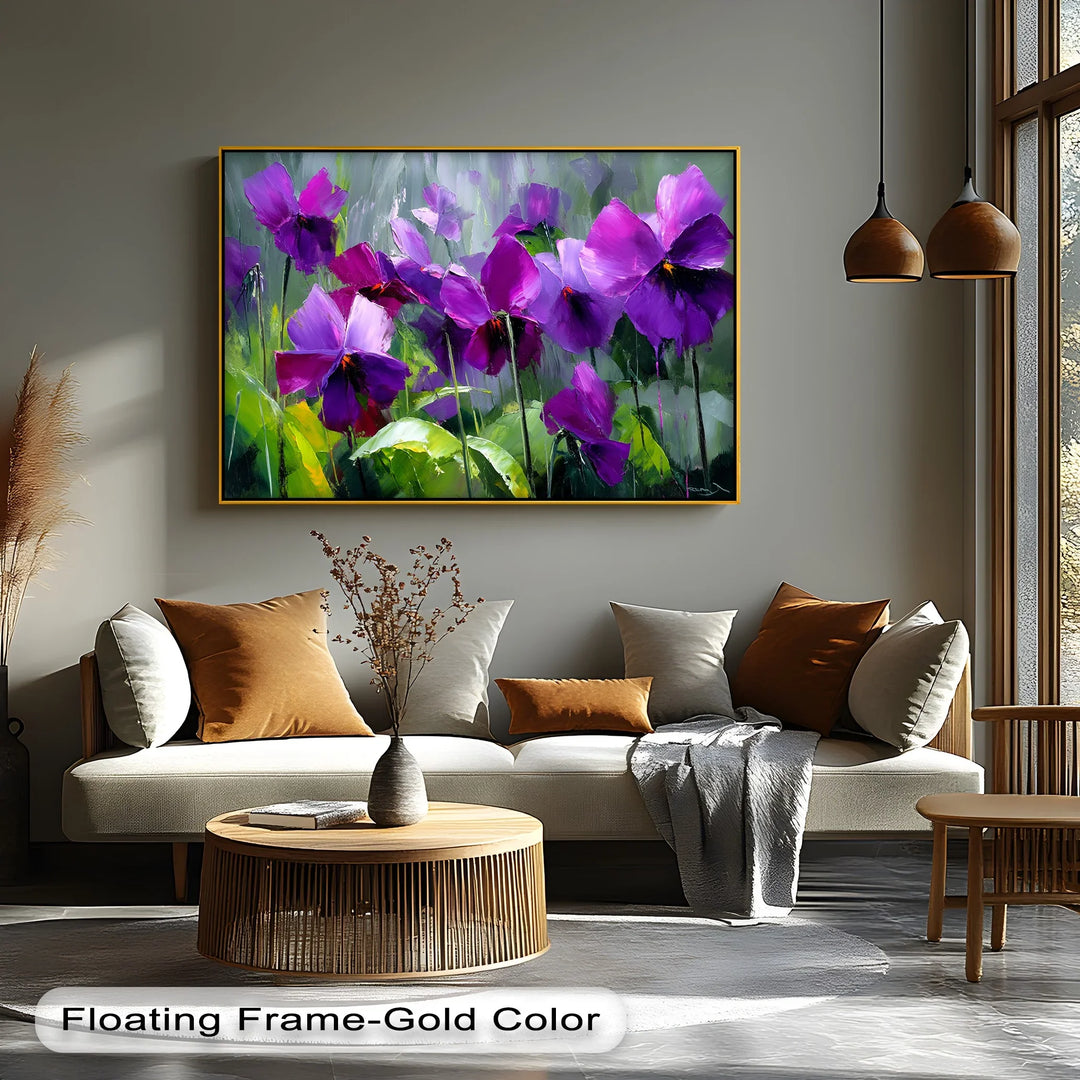 Radiant Wild Violets – Purple Pansy Flower Canvas Print - MyPhotoStation