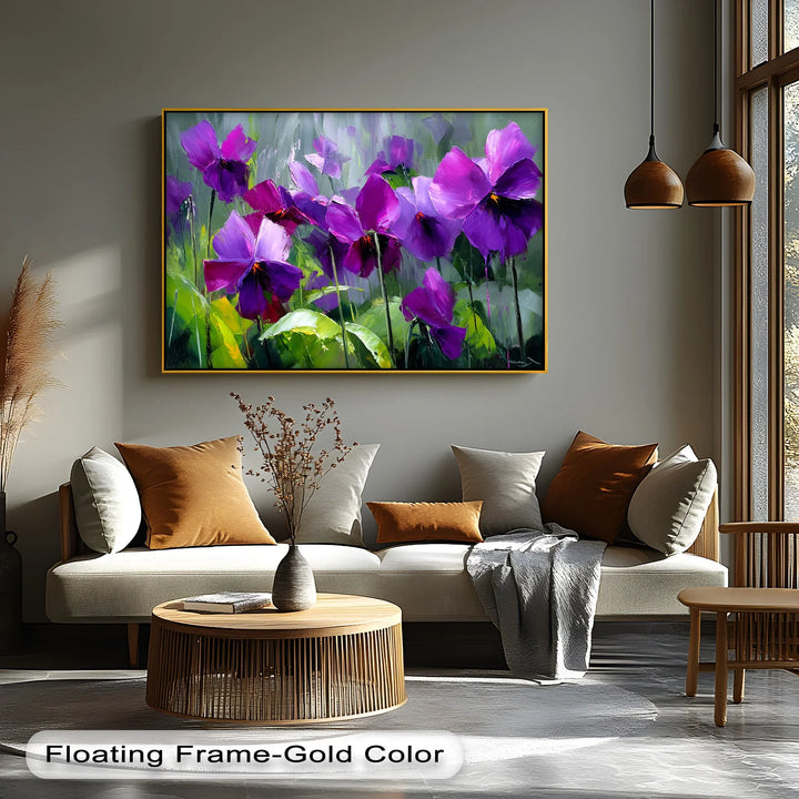 Radiant Wild Violets – Purple Pansy Flower Canvas Print - MyPhotoStation
