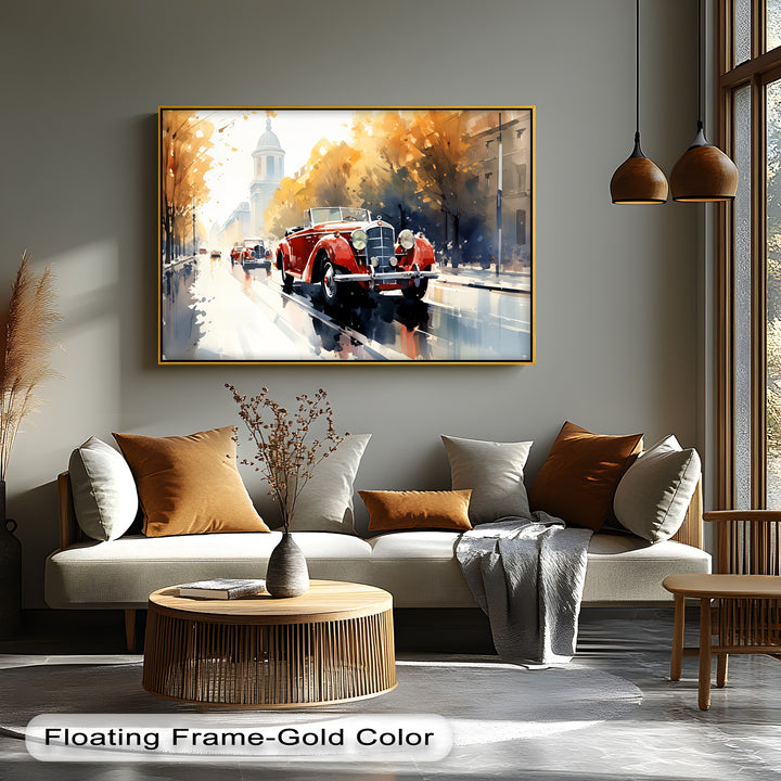Autumn Drive Through Time – Car Canvas Print