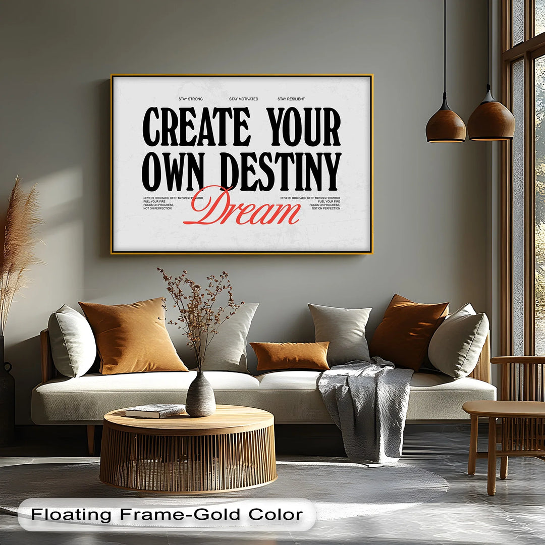 Create Your Own Destiny – Dream Typography Canvas Print