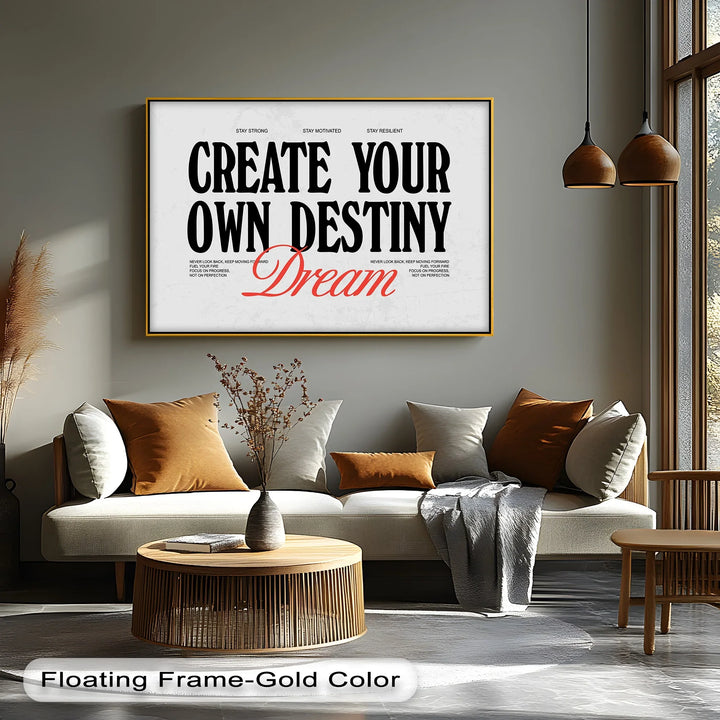 Create Your Own Destiny – Dream Typography Canvas Print
