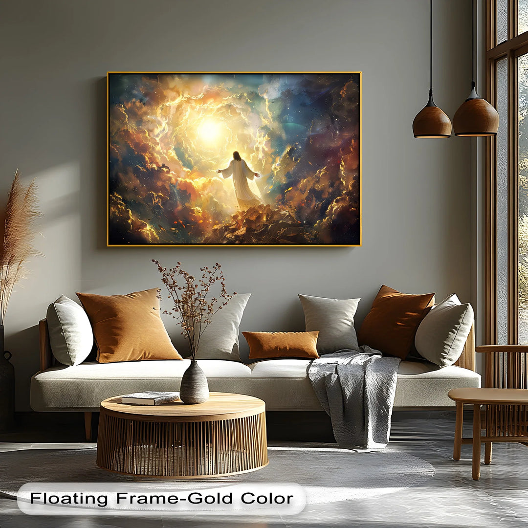 Heavenly Ascension – Jesus in Celestial Light Canvas Print