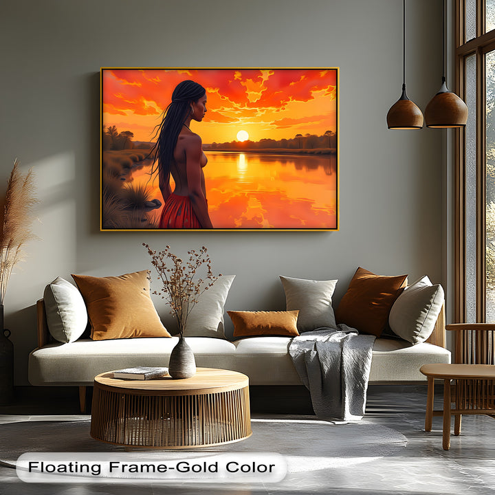 Golden Sunset Nude Woman – Erotic Canvas Art | Biggest Canvas