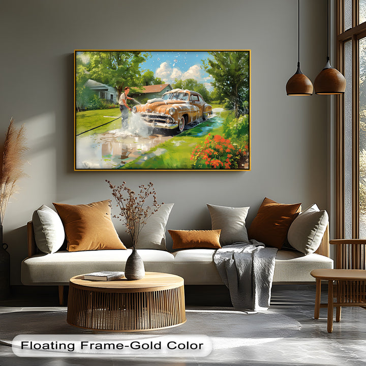 Classic Car Wash Nostalgia – Car Canvas Print