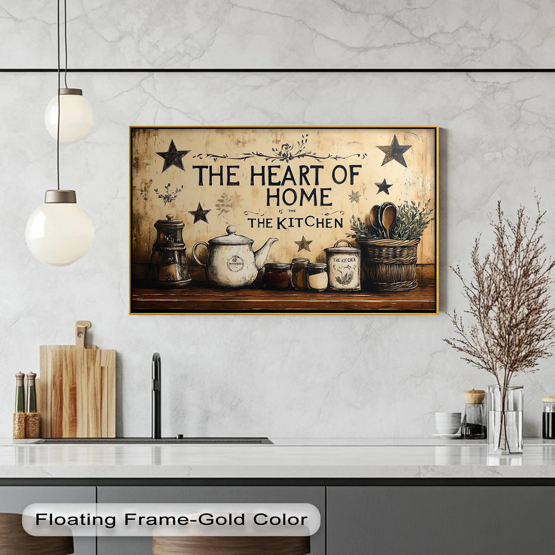The Heart of Home – Rustic Kitchen Canvas Print - MyPhotoStation