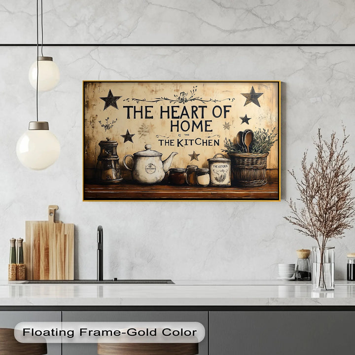 The Heart of Home – Rustic Kitchen Canvas Print - MyPhotoStation