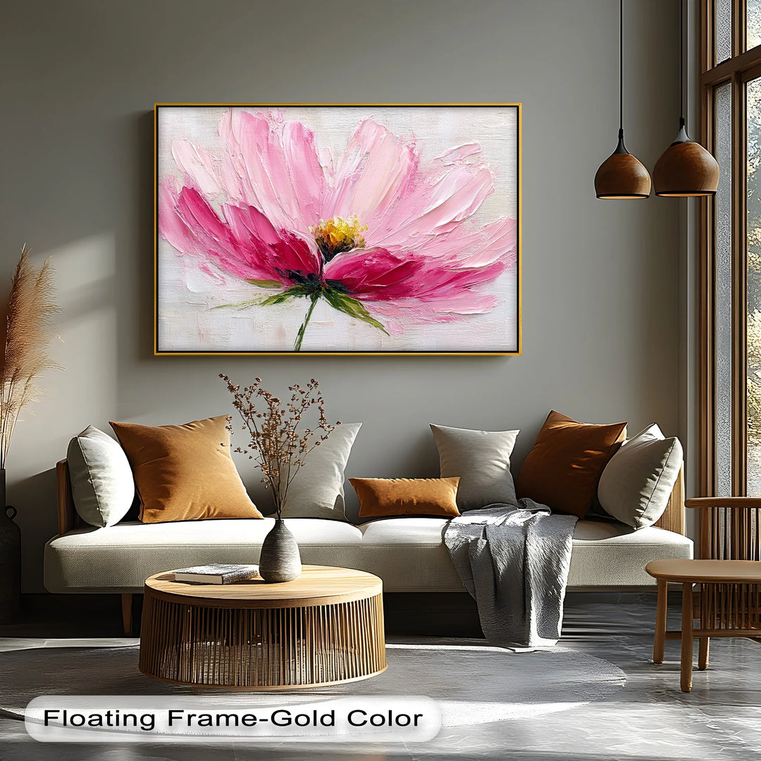 Blush Bloom – Textured Pink Floral Canvas Print - MyPhotoStation