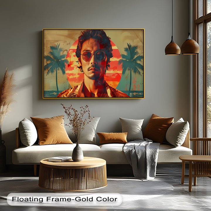 Sunset Rebel – Retro Tropical Portrait Canvas Print