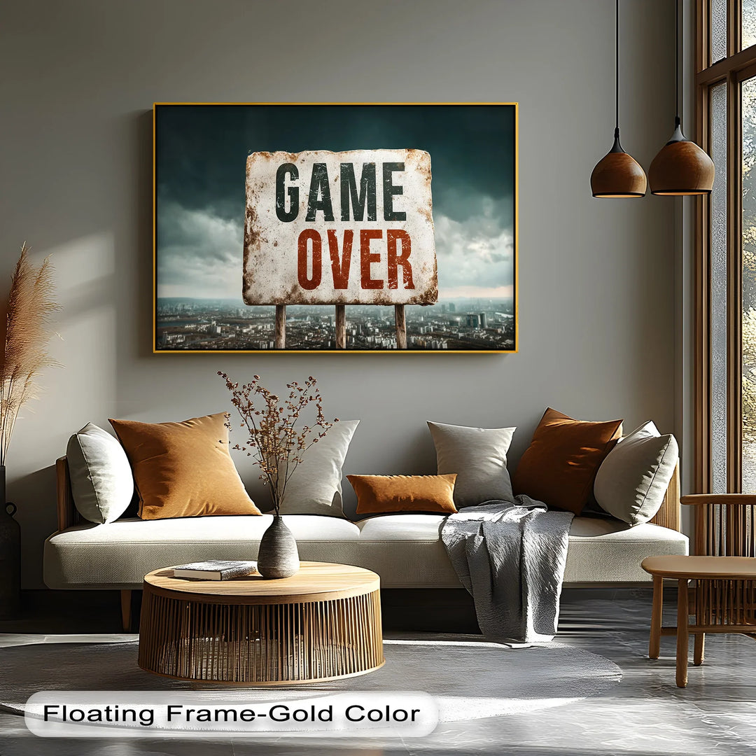 Game Over – Grunge Urban Canvas Print