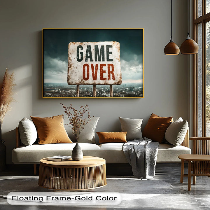 Game Over – Grunge Urban Canvas Print
