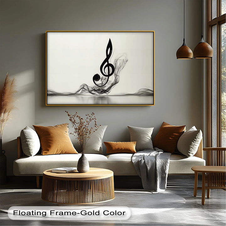 Melodic Smoke Treble Clef – Minimalist Music Canvas Prints - MyPhotoStation