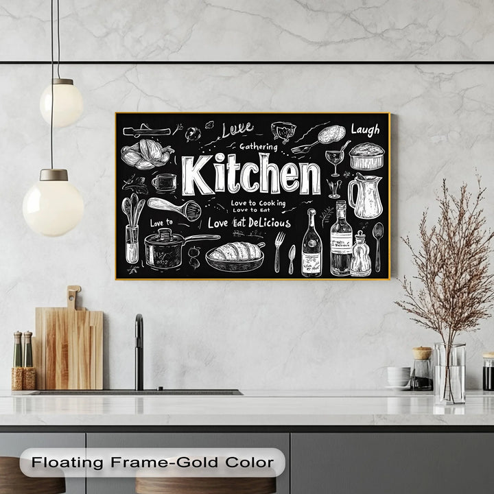 Gather in the Kitchen – Blackboard Style Kitchen Canvas Prints - MyPhotoStation
