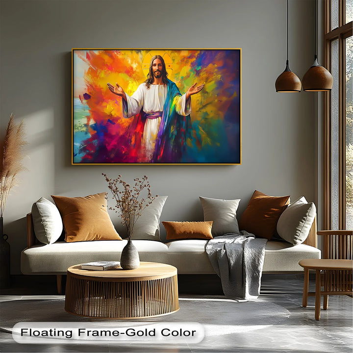 Divine Radiance – Jesus with Outstretched Arms Canvas Art - MyPhotoStation