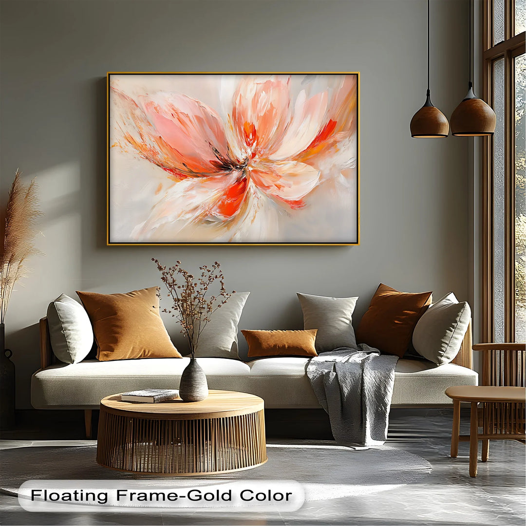 Floral Flame – Abstract Orange Flower Canvas Wall Art - MyPhotoStation
