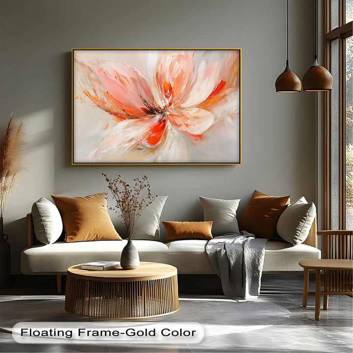 Floral Flame – Abstract Orange Flower Canvas Wall Art - MyPhotoStation