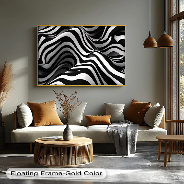 Liquid Rhythm – Abstract Flow Black & White Canvas Print - MyPhotoStation