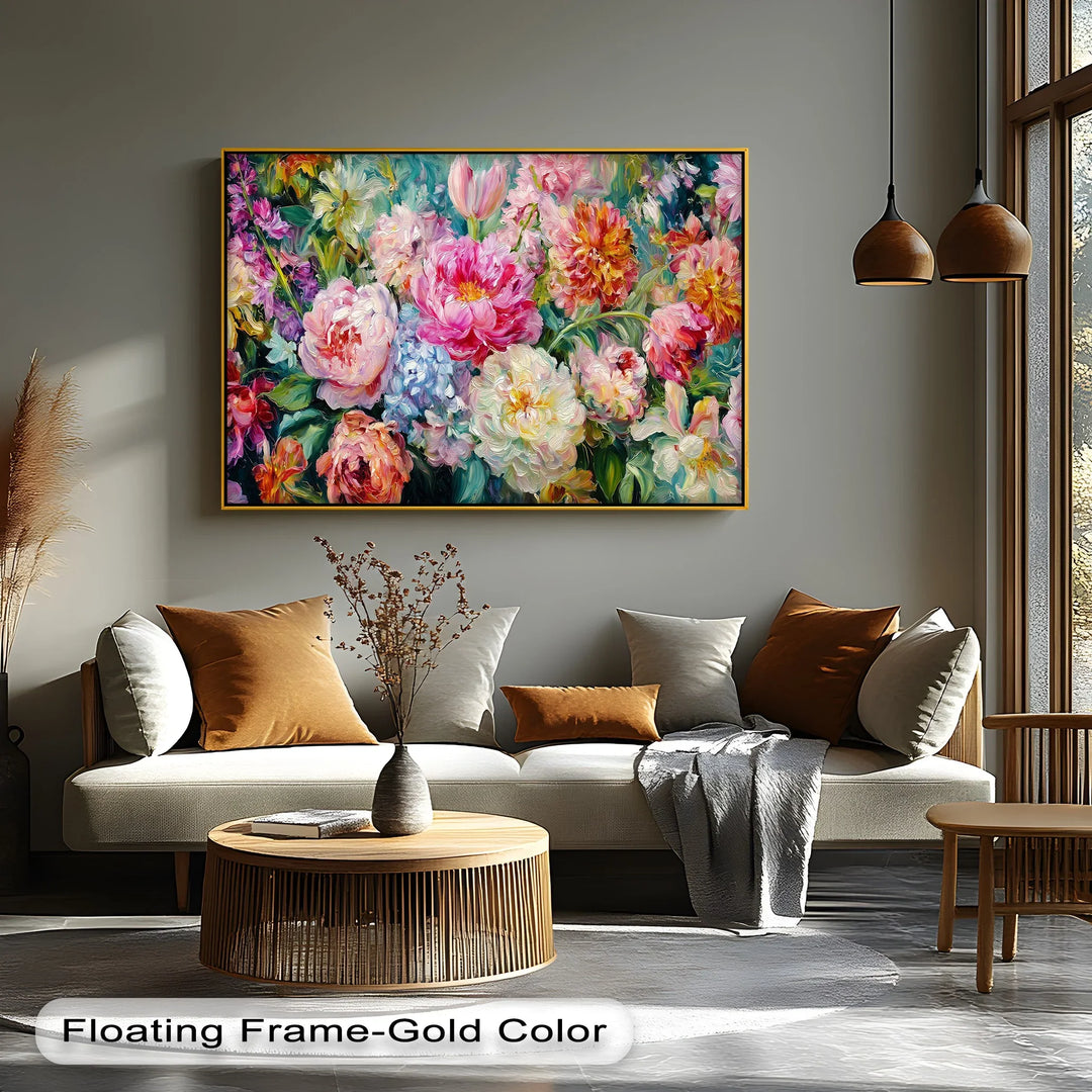 Radiant Bloom Symphony – Vibrant Floral Garden Canvas Print - MyPhotoStation