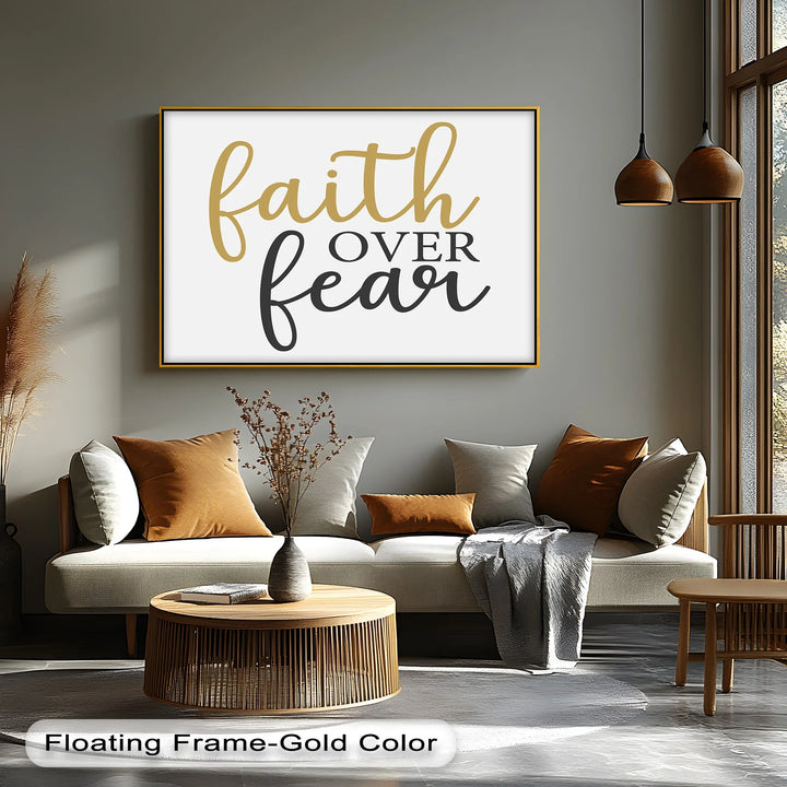 Faith Over Fear – Inspirational Quote Canvas Print - MyPhotoStation