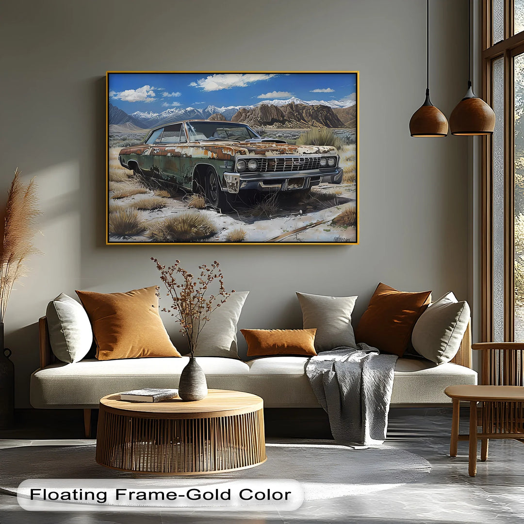 Rusted Chevy in Mountain Wilderness – Car Canvas Print