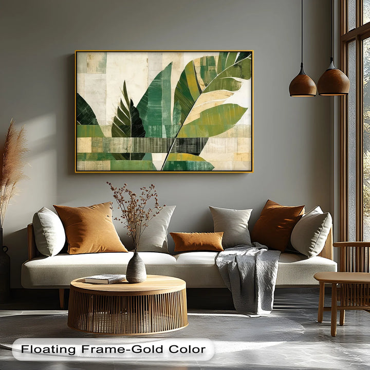 Tropical Geometry – Abstract Banana Leaf Canvas Print - MyPhotoStation