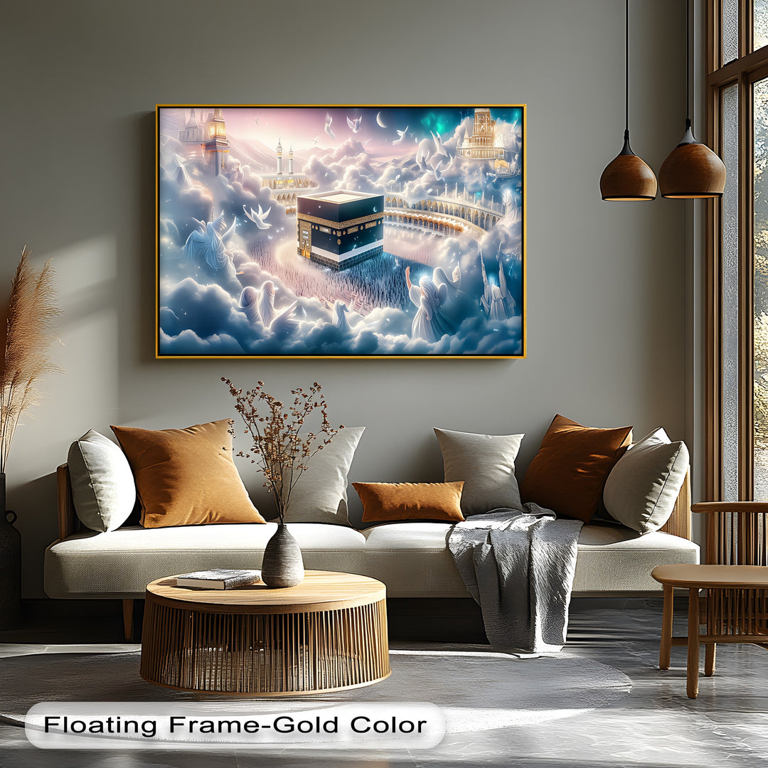 Kaaba in the Clouds – Spiritual Islamic Wall Art