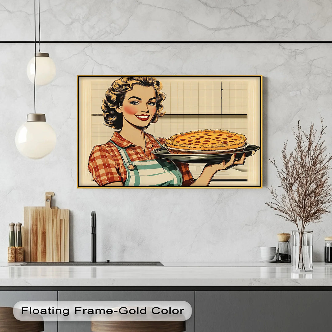 Retro Baker's Delight – Vintage Pie-Making Kitchen Canvas Prints - MyPhotoStation