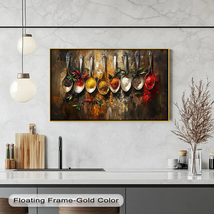 Spice Symphony – Colorful Spoons Kitchen Canvas Print - MyPhotoStation