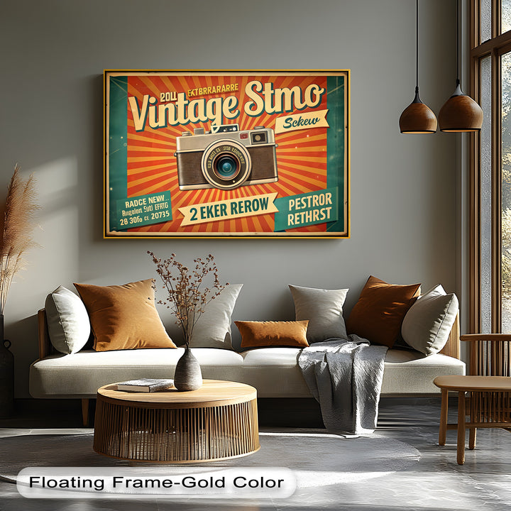 Flashback Pop – Retro Camera Poster Style Canvas Print
