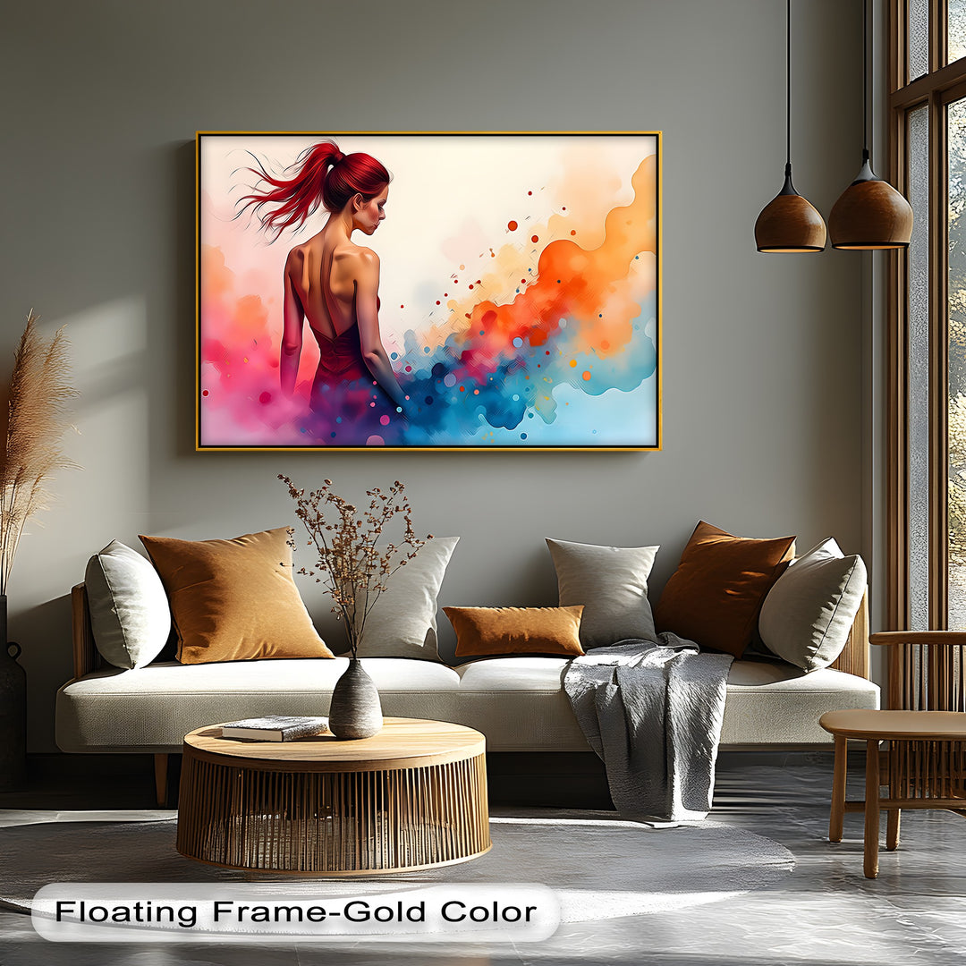 Crimson Flow – Abstract Woman Canvas Wall Art | Nude Art