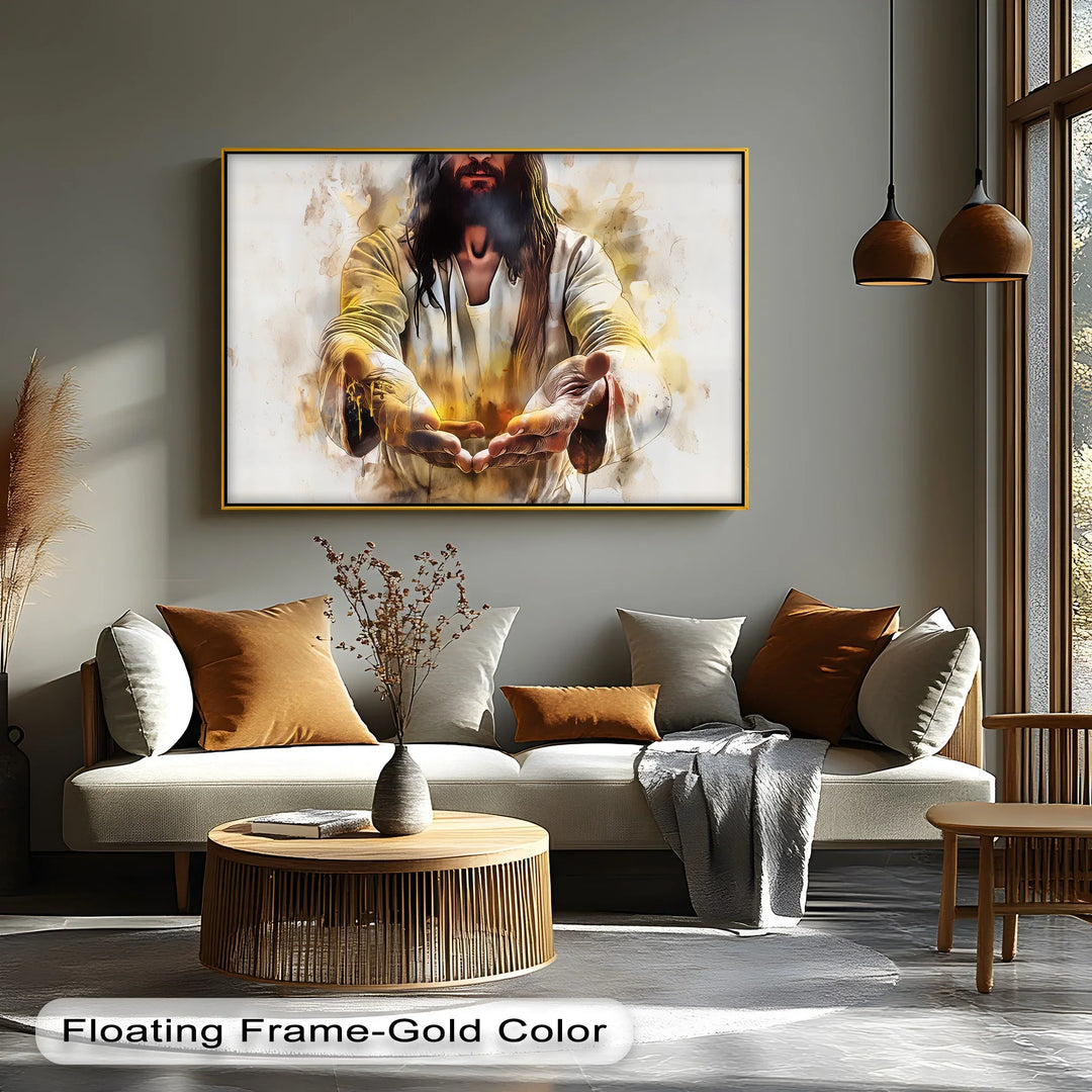 Divine Invitation – Open Hands of Jesus Canvas Print