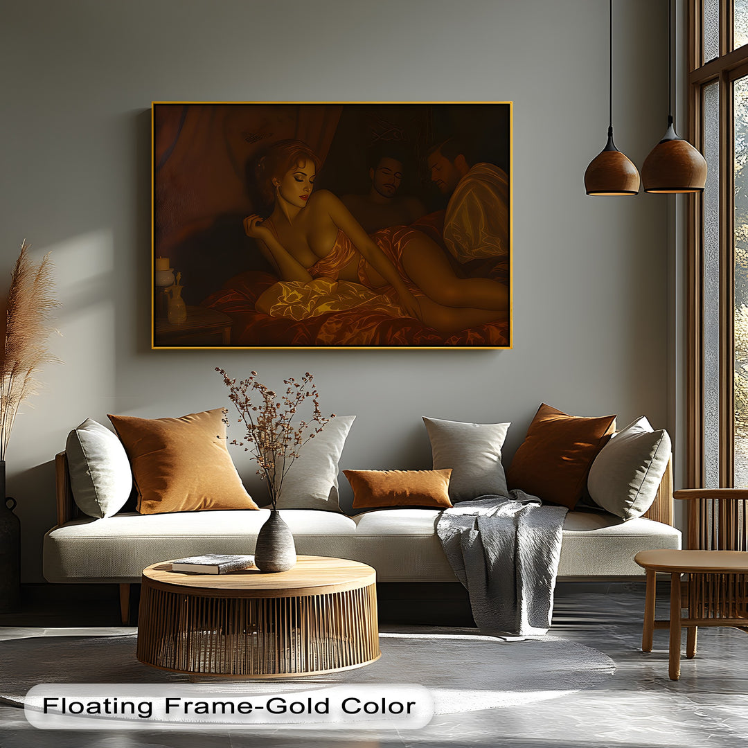 Temptation in Gold – Erotic Canvas Wall Art | Framed Wall Art