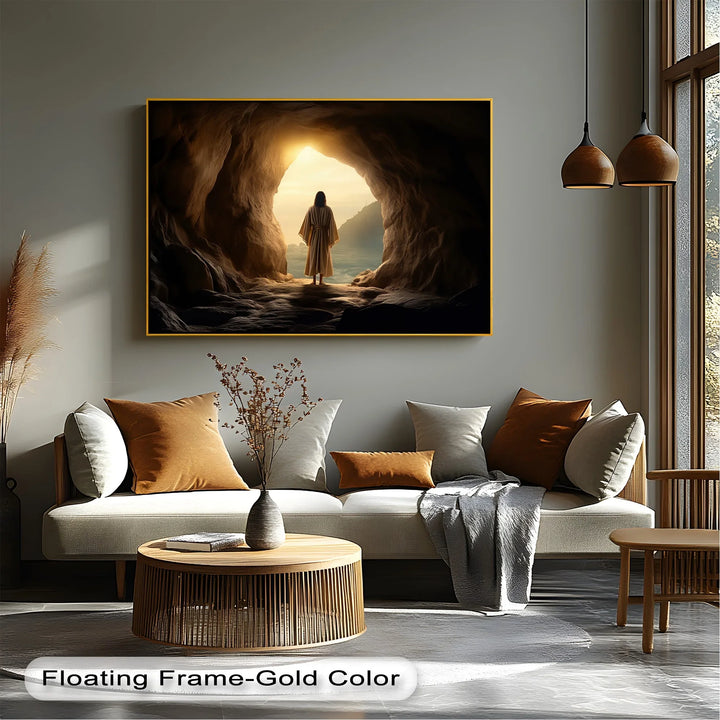 The Light of Resurrection – Jesus Emerging from the Tomb Canvas Print - MyPhotoStation