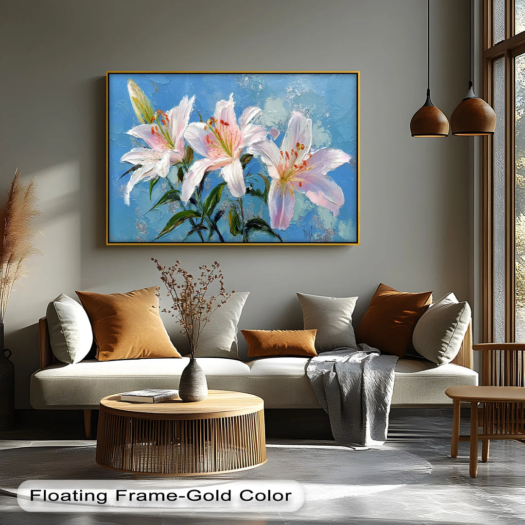 Blooming Stargazer Lilies – Pink and White Floral Canvas Print - MyPhotoStation