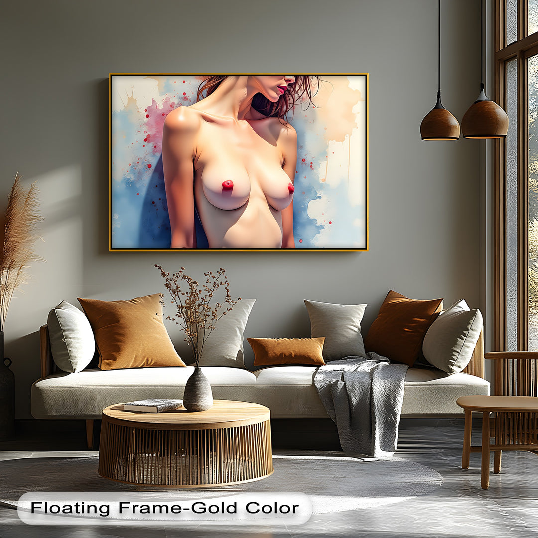 Seductive Profile in Color Burst – Erotic Canvas Wall Art | Sexy Wall Art