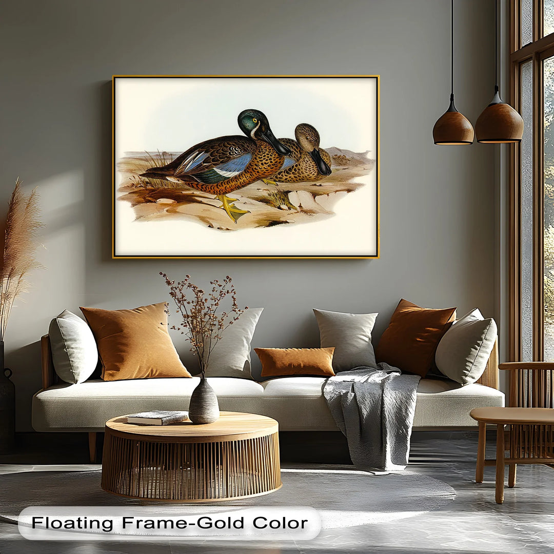 Marshland Companions – Vintage Duck Pair Animal Canvas Print - MyPhotoStation