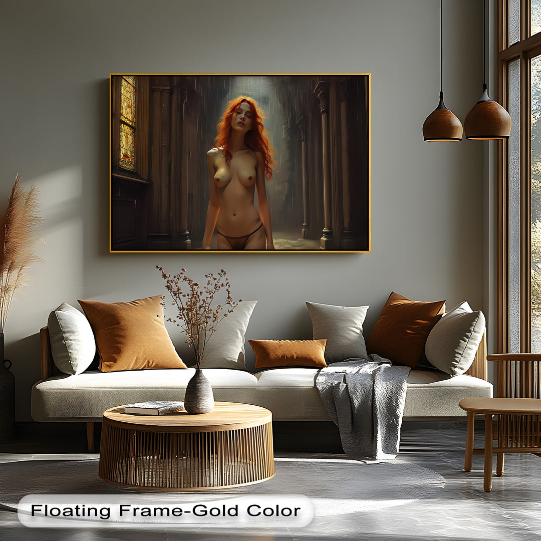 Crimson Confession – Erotic Dark Moody Canvas Wall Art | Framed Art