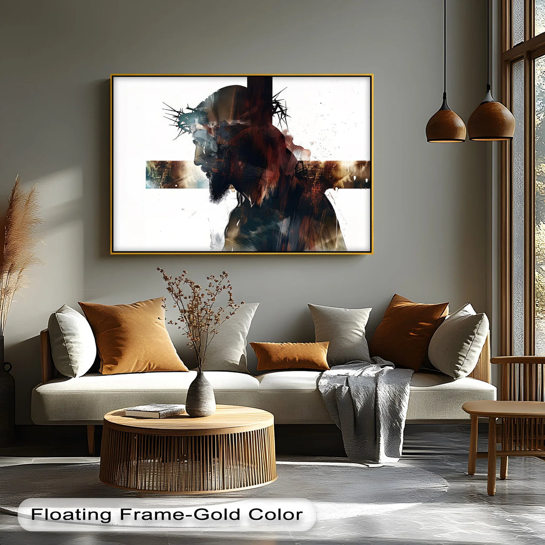 Crown of Thorns – Abstract Jesus Silhouette Canvas Print