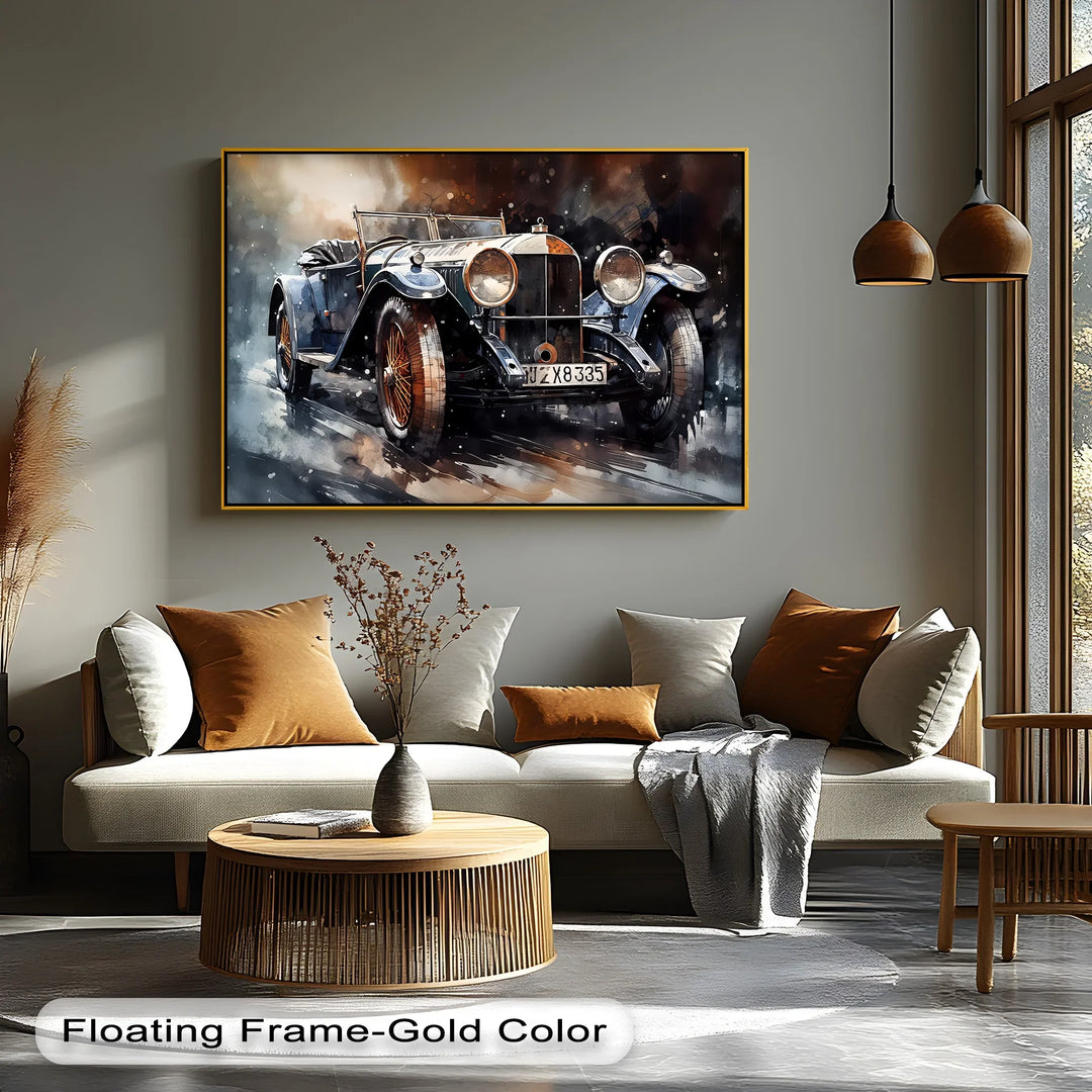 Classic Open-Top Blue Car – Car Canvas Print - MyPhotoStation