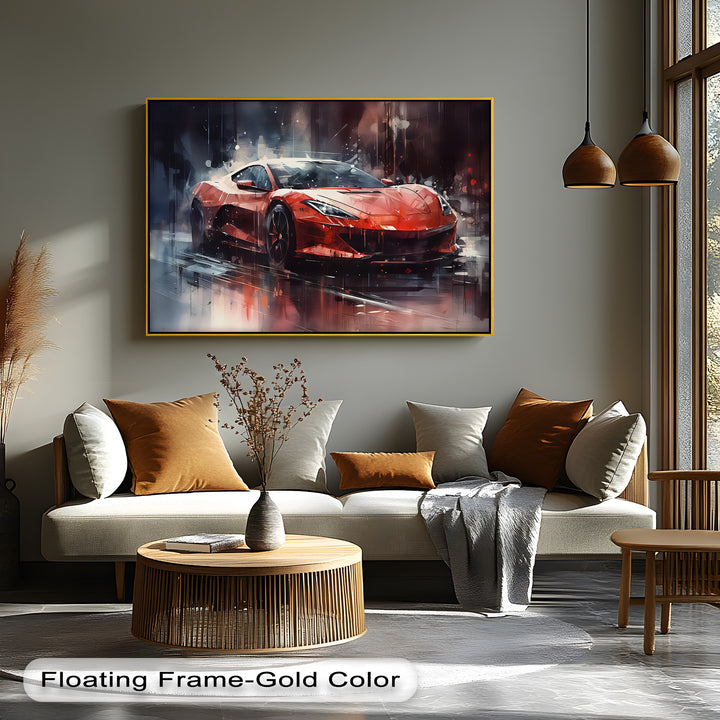 Hypercar in the Storm – Car Canvas Print