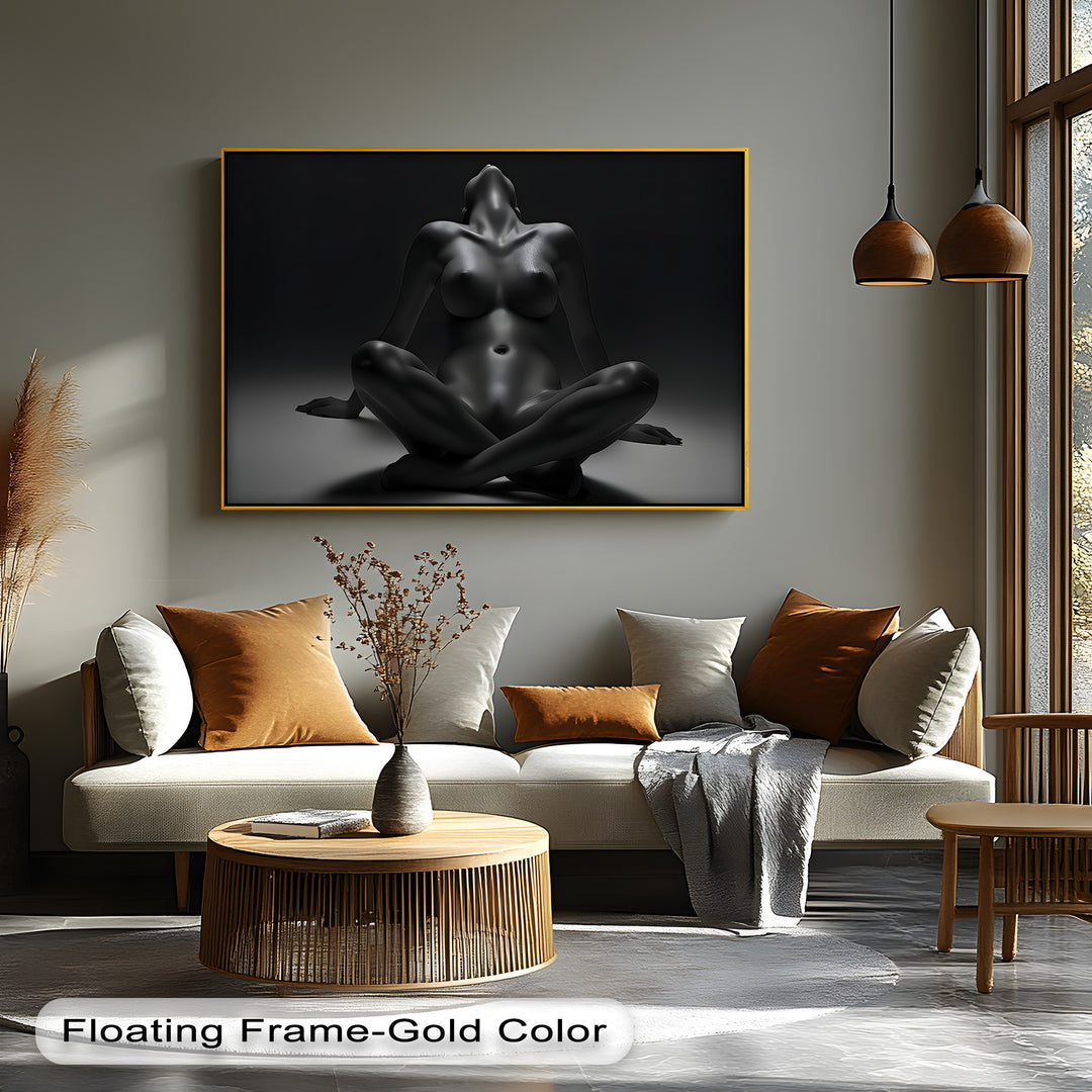 Liquid Obsidian – Erotic Abstract Nude Canvas Wall Art | Canvas Artwork