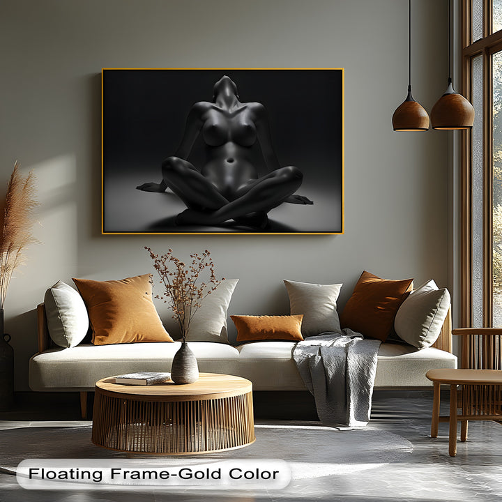 Liquid Obsidian – Erotic Abstract Nude Canvas Wall Art | Canvas Artwork