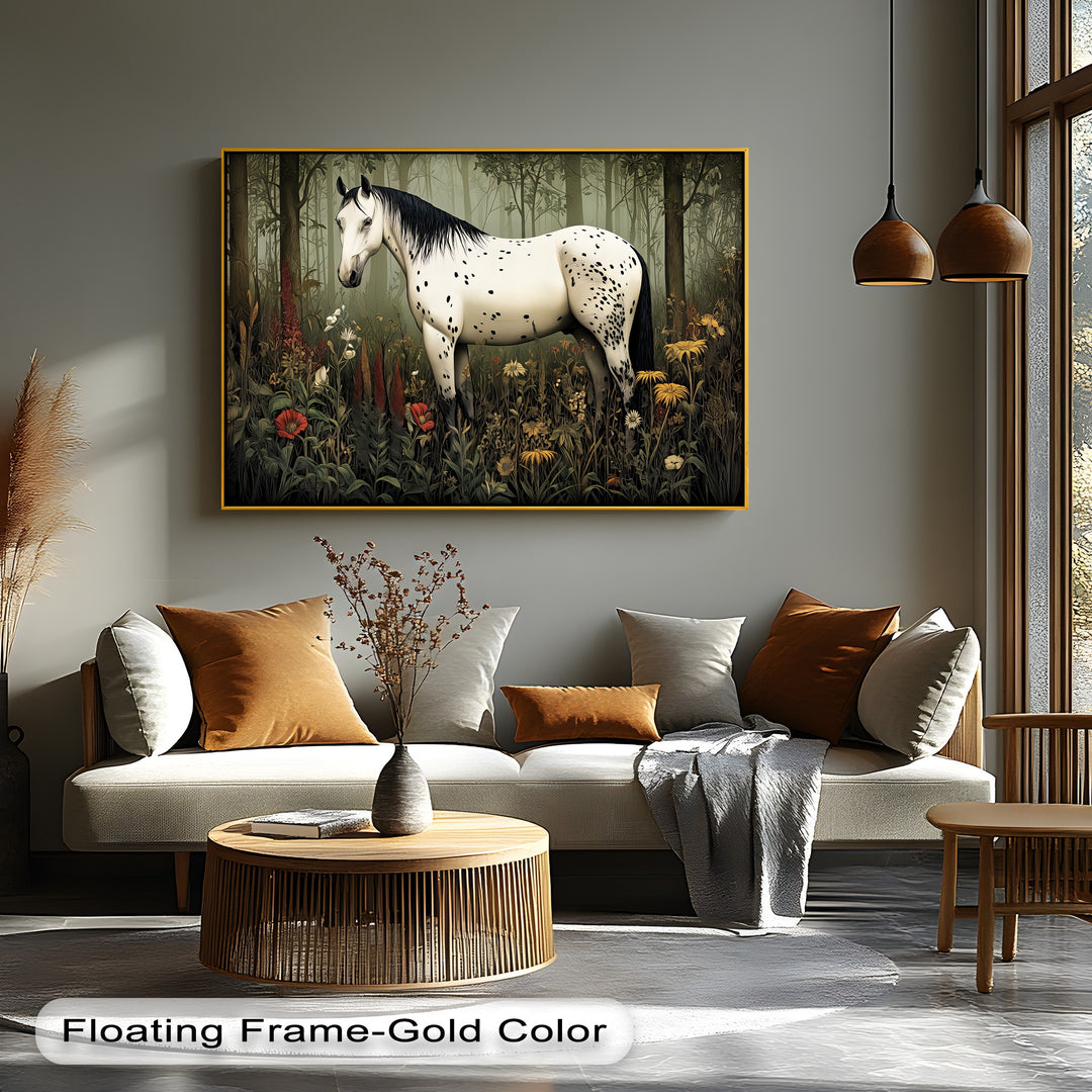 Spotted Serenity – Appaloosa Horse in Wildflower Forest Canvas Print