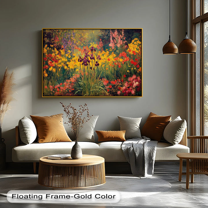 Vibrant Iris Garden – Colorful Impressionist Flowers Canvas Print - MyPhotoStation