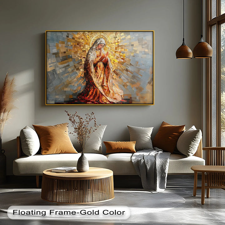 Radiant Grace – Virgin Mary Mosaic Style Canvas Print - MyPhotoStation