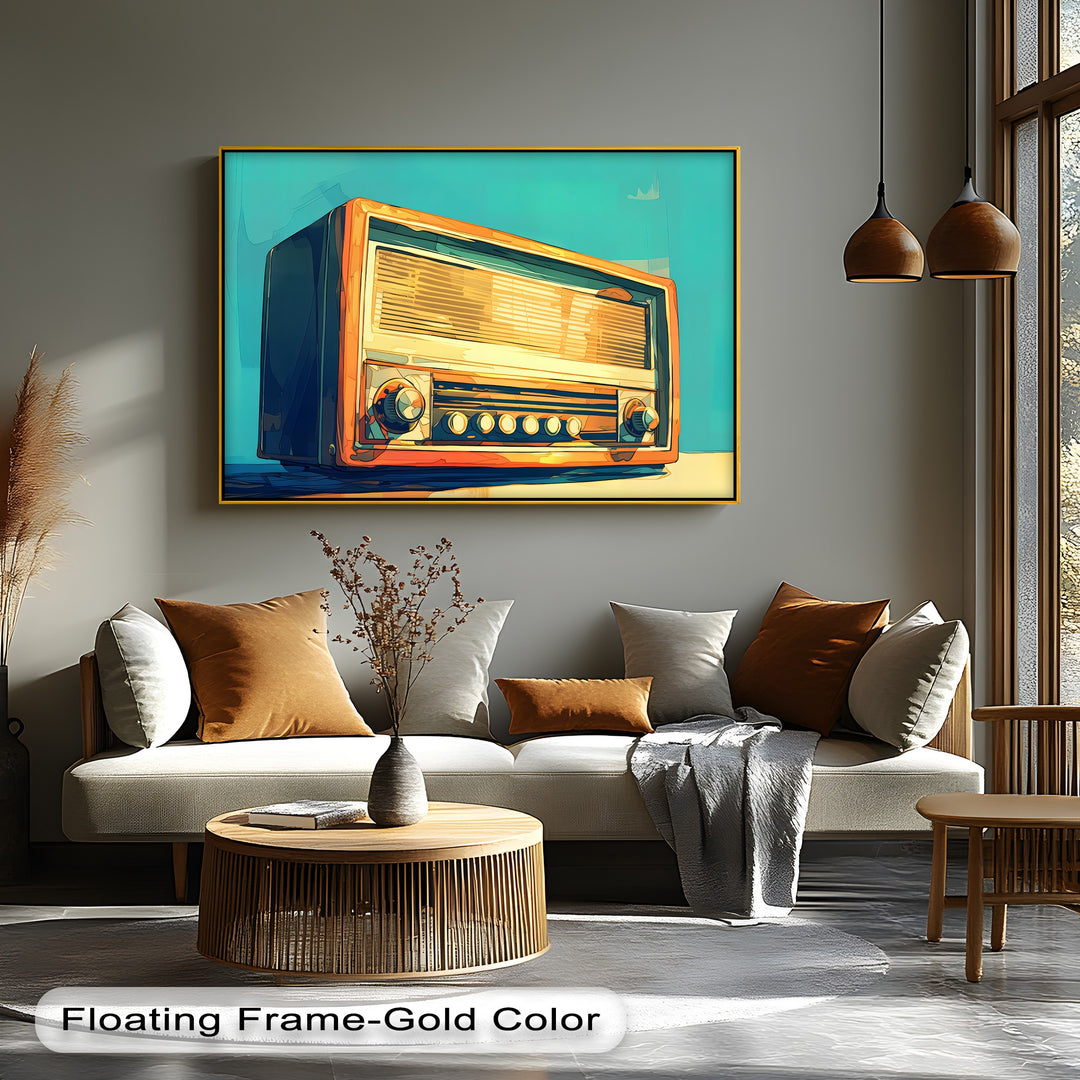 Golden Frequencies – Vintage Orange Radio Canvas Print