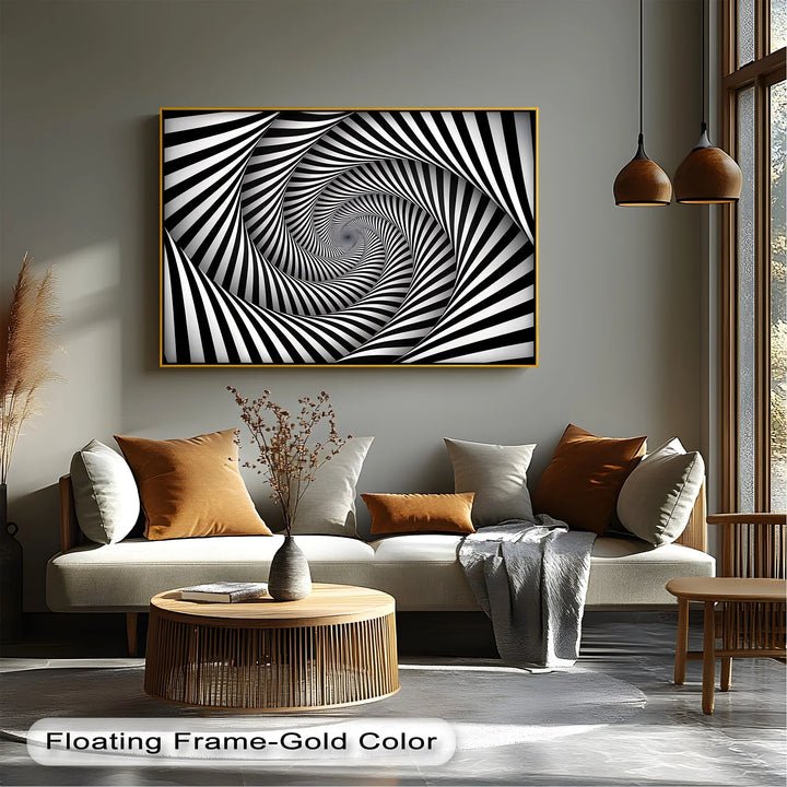 Twisting Vortex Illusion in Black & White – Canvas Print - MyPhotoStation