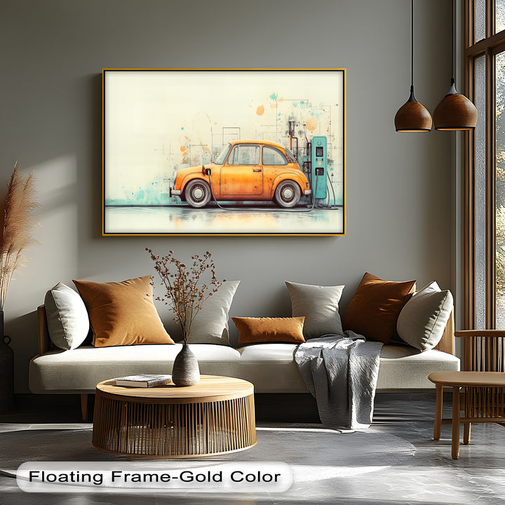 Electric Nostalgia – Car Canvas Print